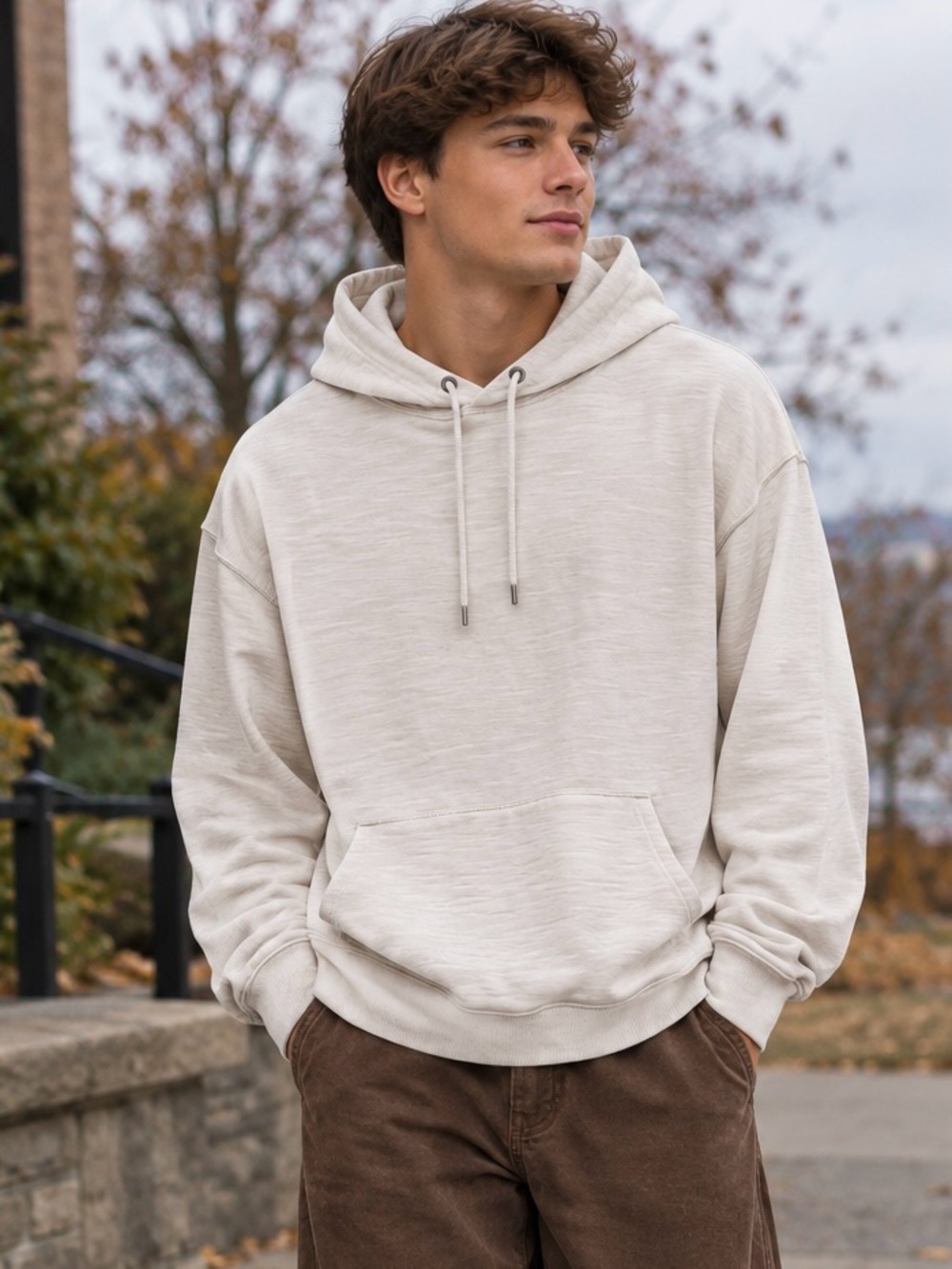RE: Men's Heavyweight Off-White Pullover Hoodie Yoga
New without tags 
Size XL